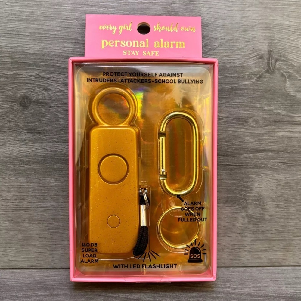 Simply Southern Personal Safety Alarm With LED Flashlight 140 DB Super Load Gold